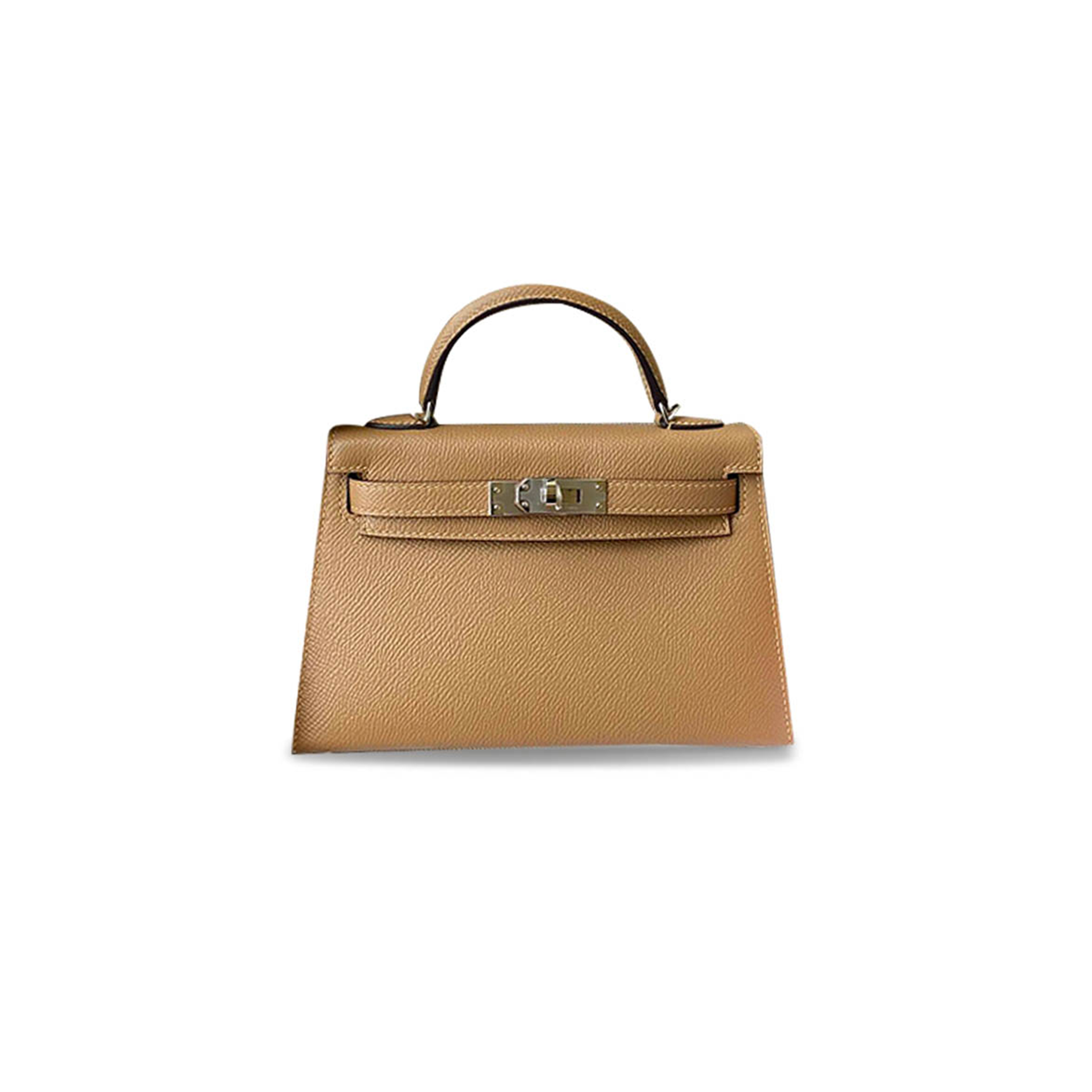 H**mes master mini kelly ii epsom milk tea silver buckle (19*12*5.5cm)